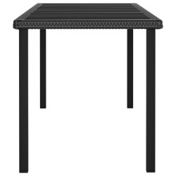 vidaXL Tavolo da Pranzo da Giardino Nero 180x70x73 cm in Polyrattan