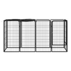 vidaXL Box Cani 10 Pannelli Nero 50x100 cm Acciaio Verniciato Polvere