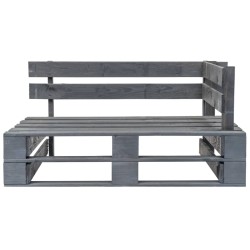 vidaXL Panca da Giardino Angolare con Pallet in Legno Grigio