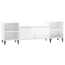 vidaXL Mobile Porta TV Bianco Lucido 160x35x55 cm in Legno Ingegnerizzato