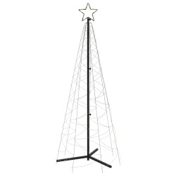 vidaXL Albero di Natale a Cono Bianco Caldo 200 LED 70x180 cm