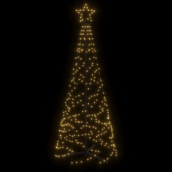 vidaXL Albero di Natale a Cono Bianco Caldo 200 LED 70x180 cm