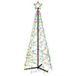 vidaXL Albero di Natale a Cono Colorato 200 LED 70x180 cm