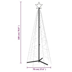 vidaXL Albero di Natale a Cono Colorato 200 LED 70x180 cm