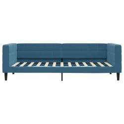 vidaXL Divano Letto con Materasso Blu 100x200 cm in Velluto