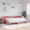 vidaXL Divano Letto Estraibile con Materassi Rosa 80x200 cm Velluto