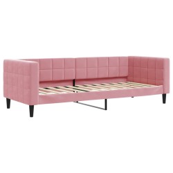 vidaXL Divano Letto Estraibile con Materassi Rosa 80x200 cm Velluto