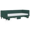 vidaXL Divano Letto Estraibile Materassi Verde Scuro 90x200 Velluto