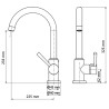 SCHÜTTE Miscelatore Lavello con Bocca Tonda CORNWALL Aspetto Inox