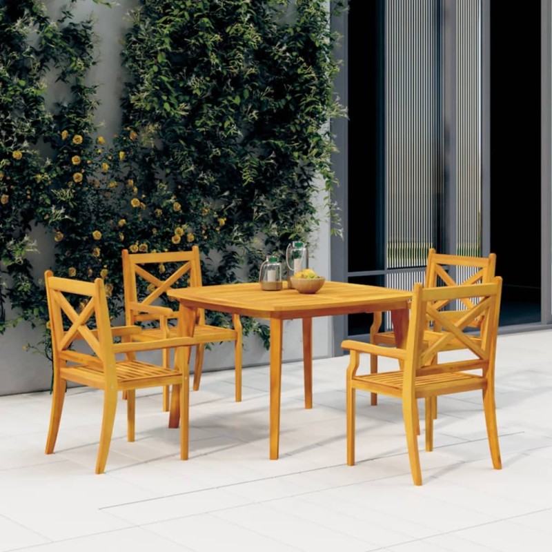 vidaXL Tavolo da Giardino 110x110x75 cm Legno Massello Di Acacia