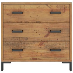 Cassettiera 75x35x70 cm Legno Massello di Pino Riciclato