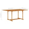 vidaXL Tavolo da Giardino 150x90x75 cm in Legno Massello di Teak