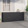 vidaXL Mobile Portaoggetti da Giardino Nero 198x55,5x80 cm Polyrattan