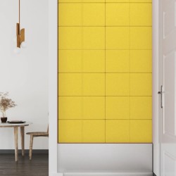 Pannelli Murali 12 pz Giallo chiaro 60x30 cm in Tessuto 2,16 m²