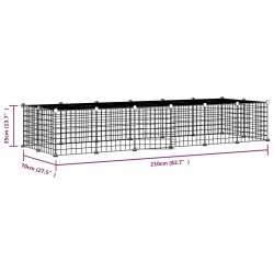 vidaXL Gabbia per Animali 28 Pannelli con Porta Nero 35x35 cm Acciaio