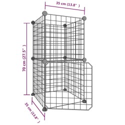 vidaXL Gabbia per Animali 8 Pannelli con Porta Nero 35x35 cm Acciaio