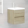 Mobile Bagno con Lavabo Integrato Rovere Sonoma in Truciolato