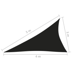 vidaXL Parasole a Vela Oxford Triangolare 3x4x5 m Nero