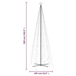 vidaXL Albero di Natale a Cono Blu 1400 LED 160x500 cm