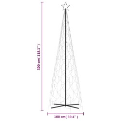 vidaXL Albero di Natale a Cono Colorato 500 LED 100x300 cm