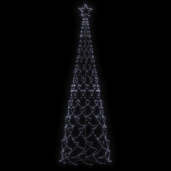 vidaXL Albero di Natale a Cono Bianco Freddo 500 LED 100x300 cm