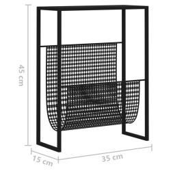 vidaXL Portariviste Nero 35x15x45 cm in Acciaio