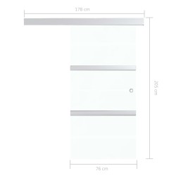 vidaXL Porta Scorrevole con Fermi in Vetro ESG e Alluminio 76x205 cm