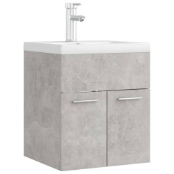 Mobile Bagno con Lavabo Integrato Grigio Cemento in Truciolato