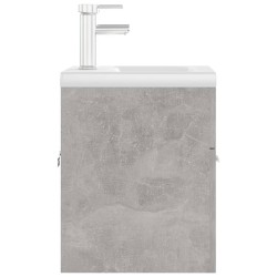 Mobile Bagno con Lavabo Integrato Grigio Cemento in Truciolato