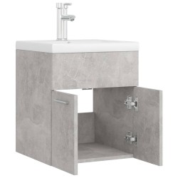 Mobile Bagno con Lavabo Integrato Grigio Cemento in Truciolato