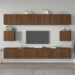 vidaXL Set Mobili Porta TV 6 pz Rovere Marrone in Legno ingegnerizzato