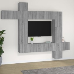 vidaXL Set di Mobili Porta TV 9 pz Grigio Sonoma in Legno ingegnerizzato