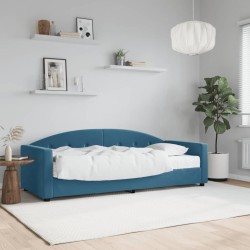 vidaXL Divano Letto con Materasso Blu 80x200 cm in Velluto