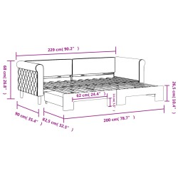 vidaXL Divano Letto con Letto Estraibile Blu 80x200 cm in Velluto