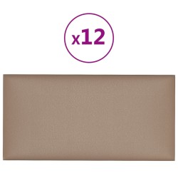 Pannelli Murali 12 pz Cappuccino 30x15 cm in Similpelle 0,54 m²