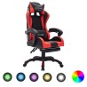 vidaXL Sedia da Gaming con Luci a LED RGB Rossa e Nera in Similpelle